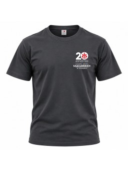 Koszulka młodzieżowa typu t-shirt w kolorze ciemny szary z logo 20 lat ZSSP