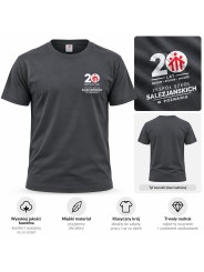 Koszulka młodzieżowa typu t-shirt w kolorze ciemny szary z logo 20 lat ZSSP