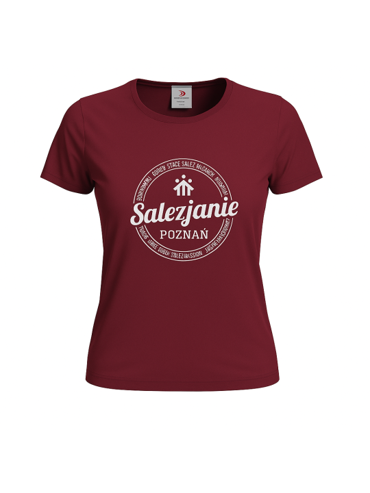 Koszulka damska typu t-shirt w kolorze bordowym