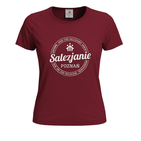 Koszulka damska typu t-shirt w kolorze bordowym