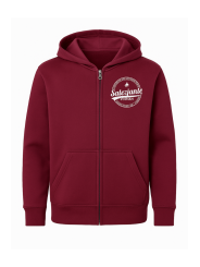 Bluza dziecięca rozpinana w kolorze bordowym z logo szkoły